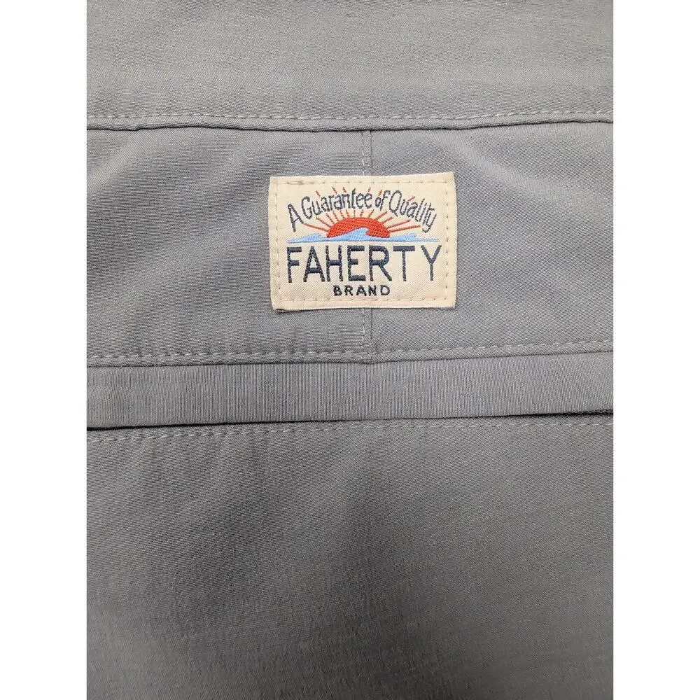 Faherty All Day Shorts Mens 38 Gray Lightweight Athleisure Golf Outdoor Stretch